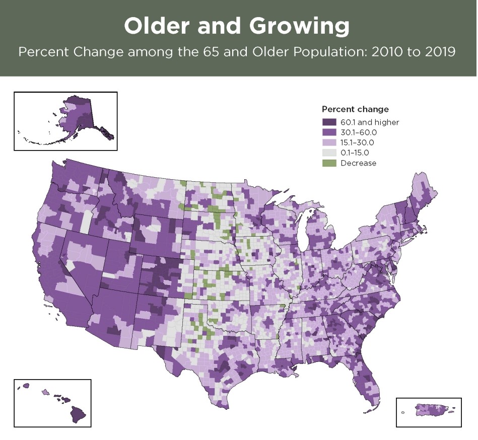 65+ Population Grows By 34 Percent Over Past Decade
